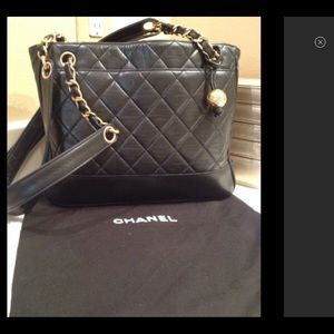 Chanel Black Matorasse chain tote